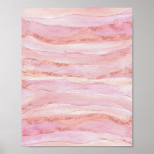 Abstract Watercolor Painting Layers Rose Gold Poster