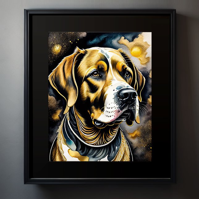 Abstract Watercolor Painting of a Dog 5:4 Poster (Creator Uploaded)