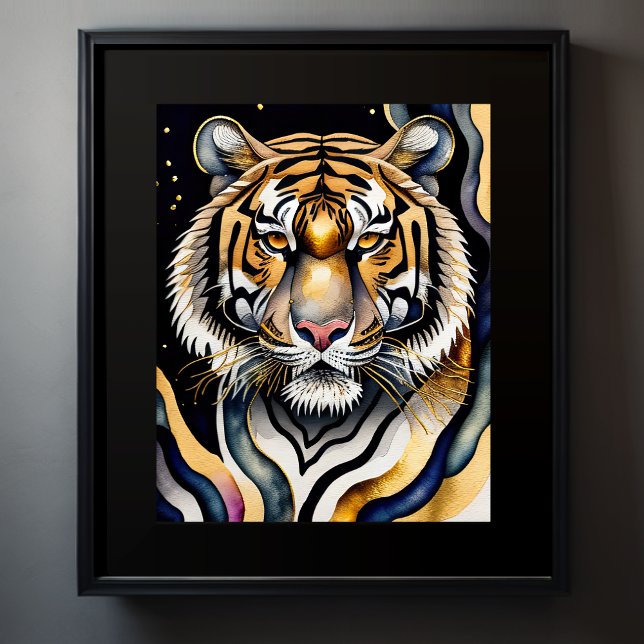 Abstract Watercolor Painting of a Tiger 5:4 Poster (Creator Uploaded)