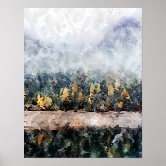 Abstract Watercolor Painting Poster (Front)
