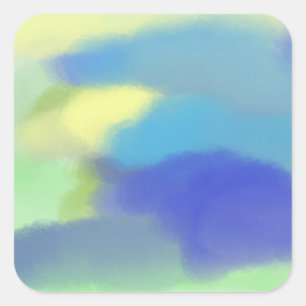 abstract watercolor painting square sticker