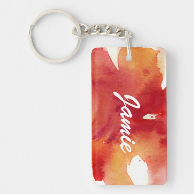 Abstract watercolor paintings key ring (Front)