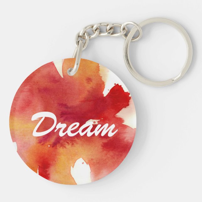 Abstract watercolor paintings key ring (Back)
