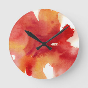 Abstract watercolor paintings round clock