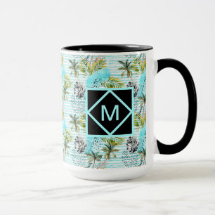 Abstract Watercolor Palm Tree Pattern Mug