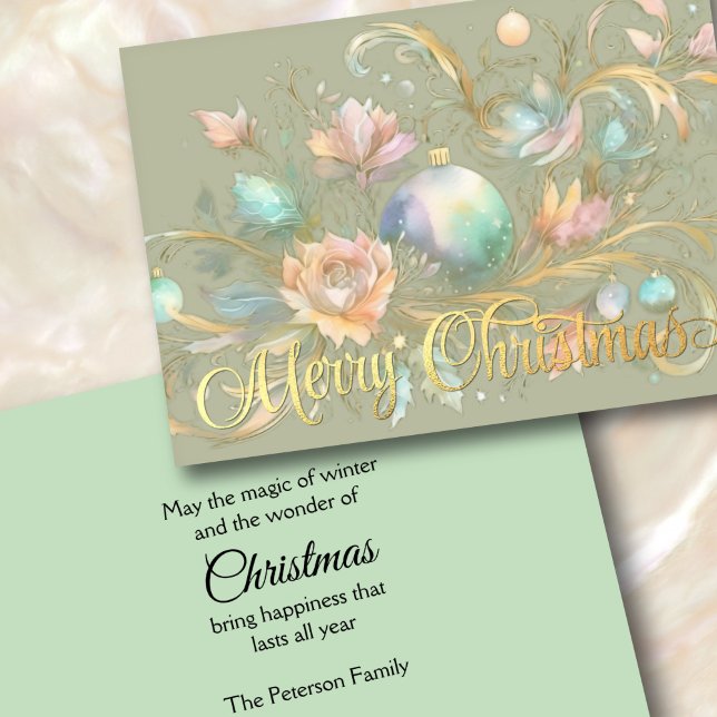 Abstract Watercolor Pastel Christmas Design Holiday Card (Creator Uploaded)