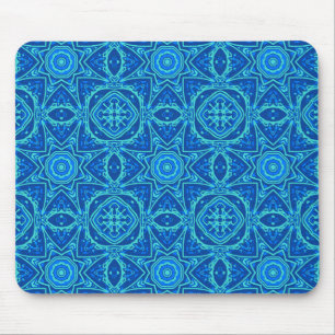 Abstract Watercolor Pattern - Denim Blue  Mouse Pad