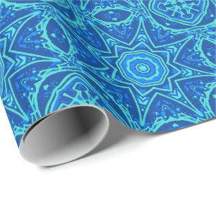 Abstract Watercolor Pattern - Denim Blue Wrapping Paper