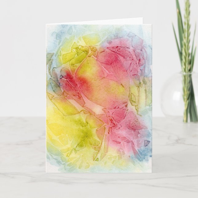 Abstract Watercolor Pattern Note Card (Front)