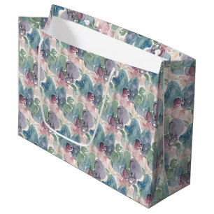Abstract Watercolor Pattern Teal Mauve Pink Large Gift Bag