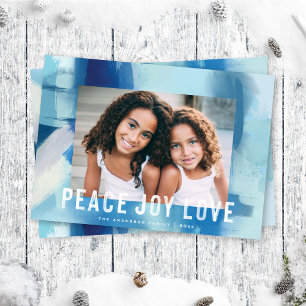 Abstract Watercolor Peace Joy Love Holiday Photo