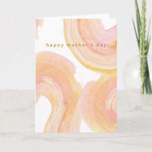 Abstract Watercolor Peach Swirl Happy Mother's Day Card