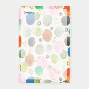 Abstract Watercolor Pebble Gold Glitter Art Post-it Notes