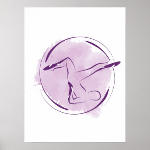 Abstract Watercolor Pilates Pose Poster