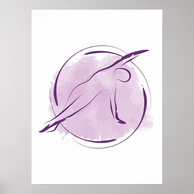 Abstract Watercolor Pilates Pose Poster (Front)