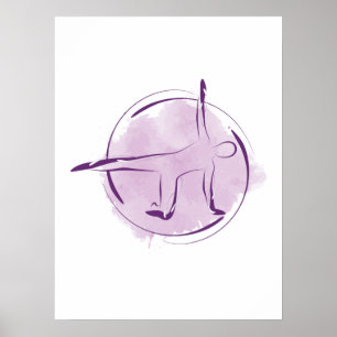 Abstract Watercolor Pilates Pose Poster