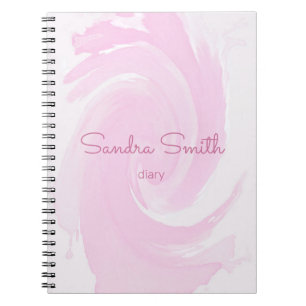 Abstract Watercolor Pink Brush Strokes Spiral Notebook