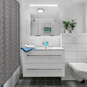  Abstract watercolor pink circle Shower Curtain