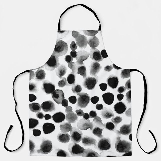 Abstract watercolor polka dots seamless pattern apron (Front)