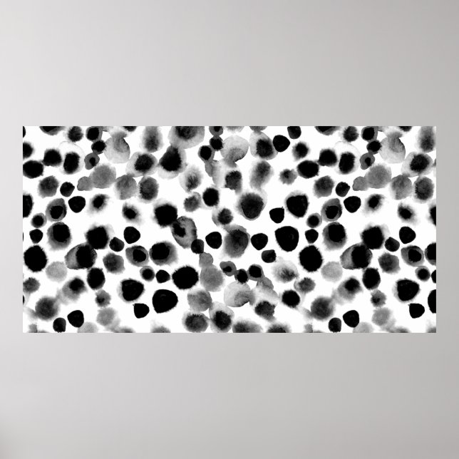 Abstract watercolor polka dots seamless pattern poster (Front)