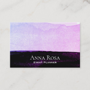 *~* Abstract Watercolor Purple Black Lavender Pink Business Card
