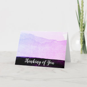 *~* Abstract Watercolor Purple Black Lavender Pink Card