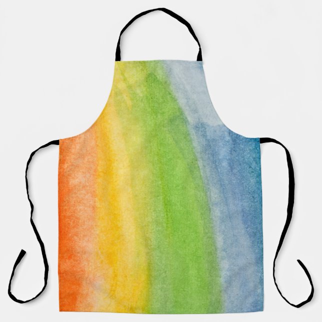 Abstract watercolor rainbow colors backgroundbackg apron (Front)