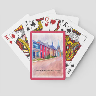 Abstract Watercolor Row Houses Playing Cards