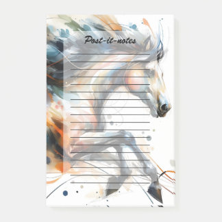 Abstract Watercolor Running Horse Post-it Notes