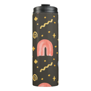 Abstract watercolor seamless pattern, handdrawn il thermal tumbler