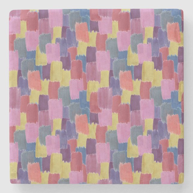 Abstract watercolor: seamless splash background. stone coaster (Front)