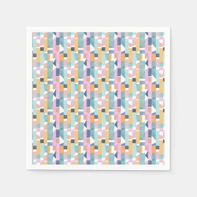 Abstract Watercolor Shape Pattern Napkin (Front)