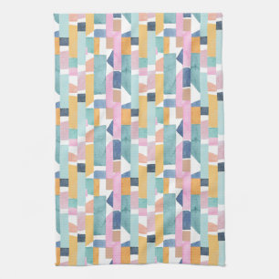 Abstract Watercolor Shape Pattern Tea Towel