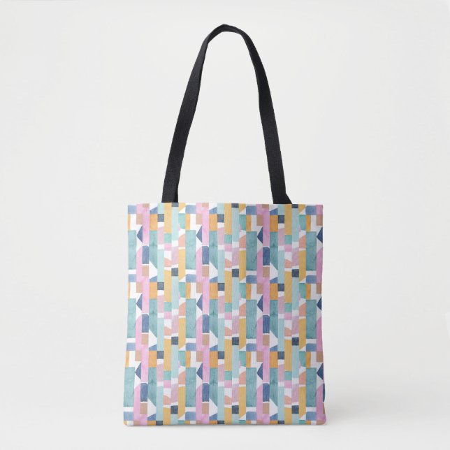 Abstract Watercolor Shape Pattern Tote Bag (Front)