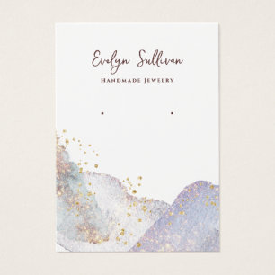 Abstract watercolor shapes earring display card