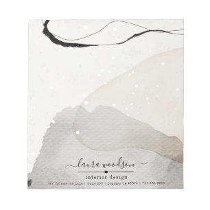 Abstract Watercolor Shapes Interior Designer Notepad