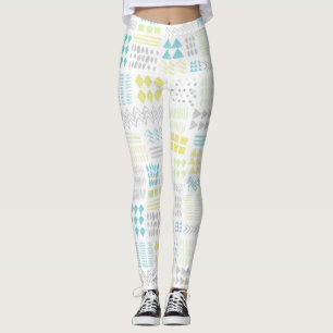Abstract Watercolor Shapes Pattern Leggings
