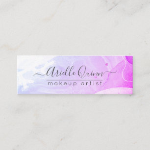 Abstract Watercolor Shapes Textures Script Mini Business Card