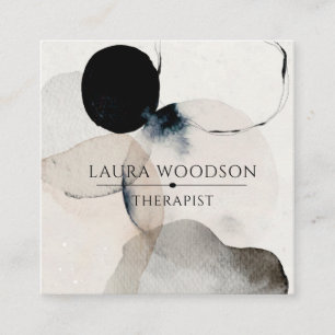 Abstract Watercolor Shapes Therapist Business Card