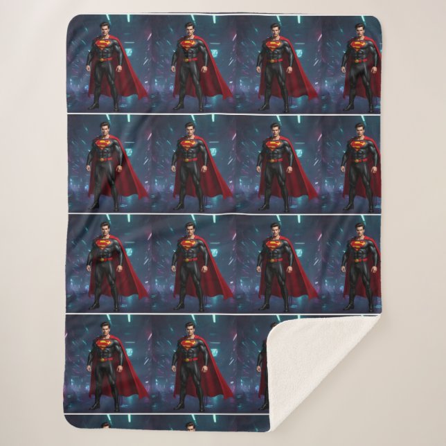 Abstract Watercolor Sherpa Blanket (Front)