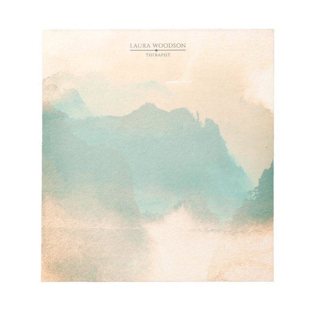 Abstract Watercolor Therapist Business Card Notepad (Front)