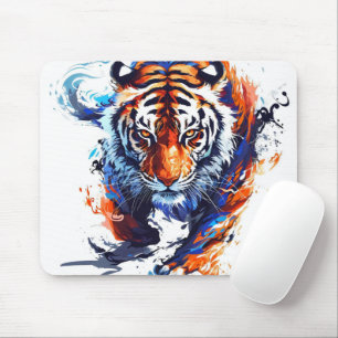 Abstract Watercolor Tiger Mouse Pad