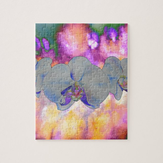  Abstract watercolor tropical floral orchids Jigsaw Puzzle (Vertical)