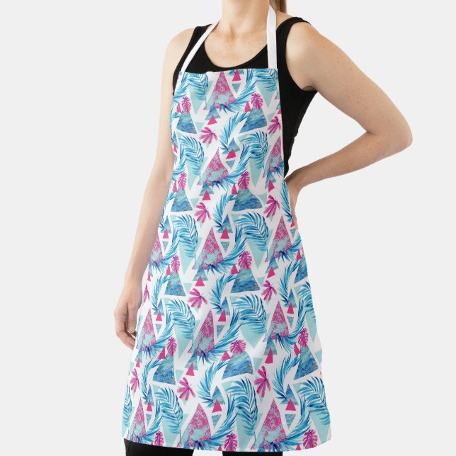 Abstract Watercolor Tropical Leaf Apron (Insitu)