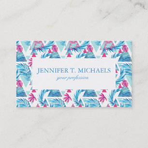 Abstract Watercolor Tropical Leaf Pattern Business Card