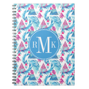 Abstract Watercolor Tropical Leaf Pattern Notebook