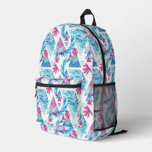 Abstract Watercolor Tropical Leaf Pattern Printed Backpack