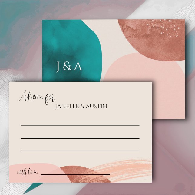  Abstract Watercolor Wedding Advice Enclosure Card (Creator Uploaded)