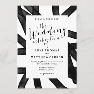 Abstract Watercolor   Wedding Invitation