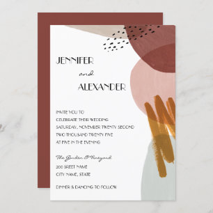 Abstract Watercolor Wedding Invitation